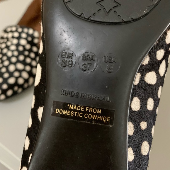 FS/NY French Sole New York Cowhide Flats Size 8, like new loafers animal print - Picture 8 of 8